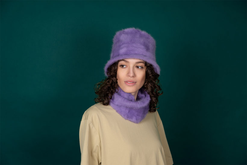 Angora Hat & Bandeau lilac