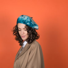 Woollen Tie Dye Beret petrol